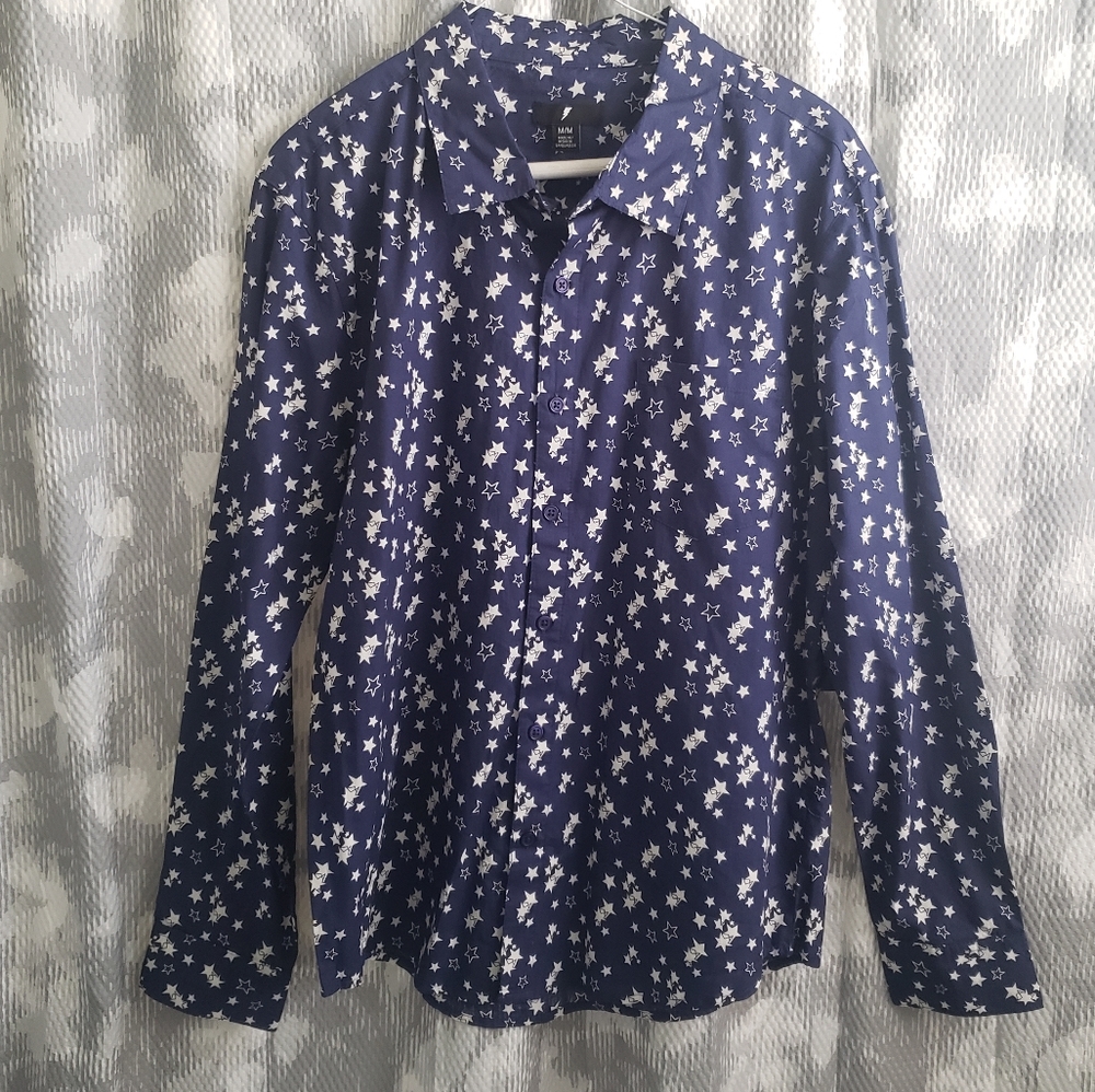 Long-Sleeve Star Pattern Shirt